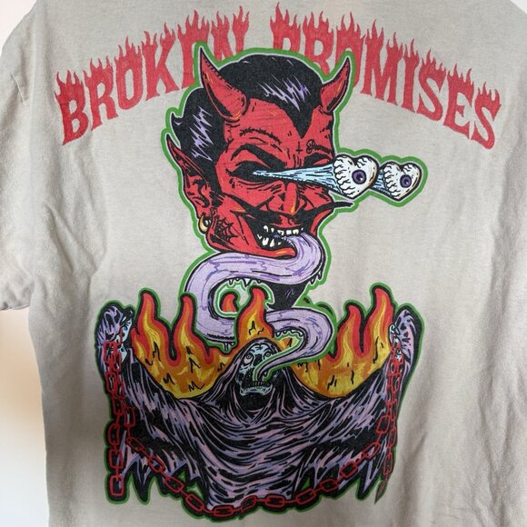 Broken Promises WORST IN ME TEE SAND size large 100% cotton Never Forgive forget - Picture 16 of 16